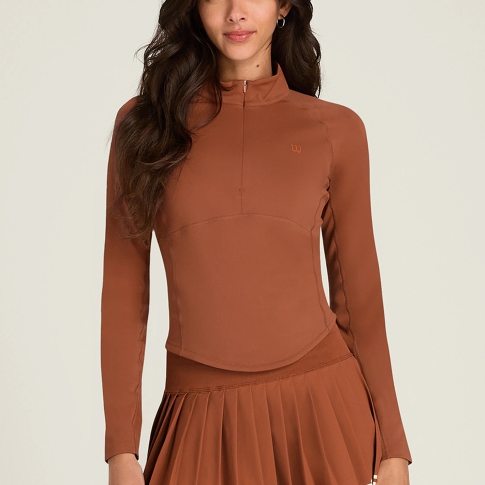 Wilson Baseline Half Zip XS Bronze Clay WILSON HALF ZIP Top